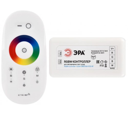 Контроллер  для светодиодной ленты с радио пультом RGBW-Controller-12/24V-288/576W-IP20-RF   Б0061114  ЭРА