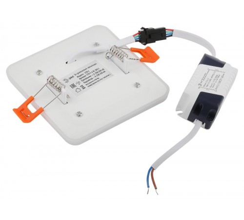 Светильник точечный встраиваемый светодиодный LED 4 6Вт 4000К белый квадрат с синей подсветкой Б0017495  ЭРА