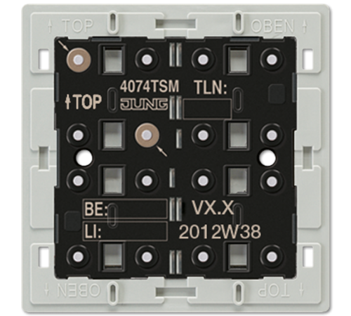 KNX кнопочный модуль с интегрированным шинным сопряжением, "стандарт", 1-4 группы 4074TSM Jung