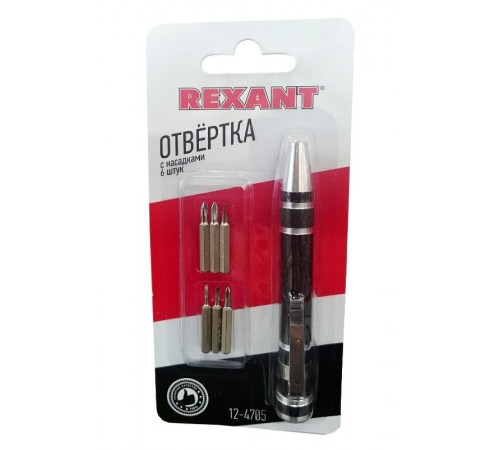 Отвертка с насадками 6 шт.  12-4705  REXANT