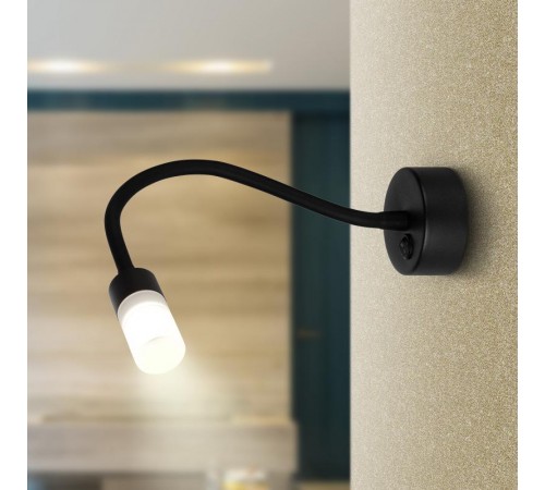 Светильник настенный бра WL 34 BK 3Вт IP20 черный  Б0056393  ЭРА