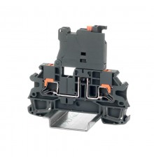 Клемма для предохранителя, зажим Push-in, 2 точки подключения, индикация 24В, 4 кв.мм, серая  IPR-4-HESILED24  DKC