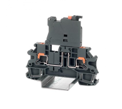 Клемма для предохранителя, зажим Push-in, 2 точки подключения, индикация 250В, 4 кв.мм, серая  IPR-4-HESILED250  DKC