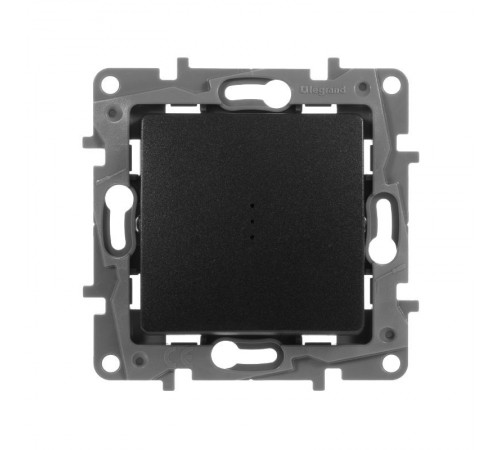 Etika Антрацит Переключатель с подсветкой, 10А, автозажимные клеммы  672615  Legrand