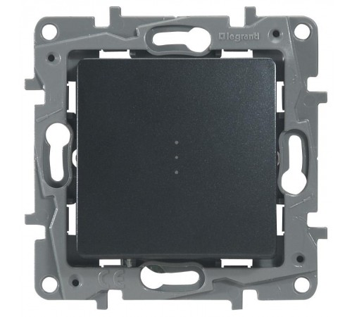 Etika Антрацит Переключатель с подсветкой, 10А, автозажимные клеммы  672615  Legrand