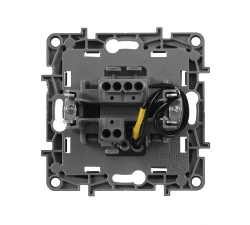 Etika Антрацит Переключатель с подсветкой, 10А, автозажимные клеммы  672615  Legrand