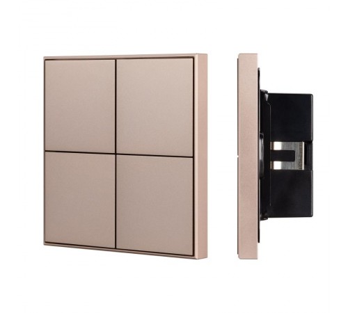 INTELLIGENT ARLIGHT Кнопочная панель KNX-304-23-IN Champagne (BUS, Frame) (IARL, IP20 Металл, 2 года)  039669  Arlight