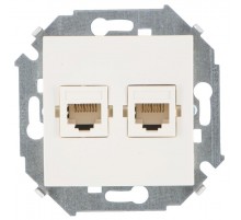 Simon 15 Сл. кость Розетка компьютерная двойная RJ45 кат.5е, Systimax  1591593-031  Simon