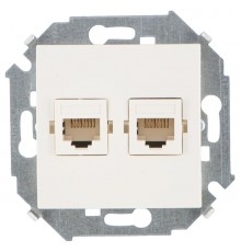 Simon 15 Сл. кость Розетка компьютерная двойная RJ45 кат.5е, Systimax  1591593-031  Simon