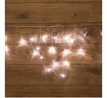 Гирлянда Айсикл (бахрома) светодиодный, 1,8 х 0,5 м, прозрачный провод, 230 В, диоды белые  255-015  NEON-NIGHT