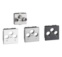 Axolute. Розетка TV-R-SAT для схемы "звезда". Экранированная. 2 модуля. Поставляется в комплекте с лицевыми панелями цветов "Белый", "Алюминий", "Антр