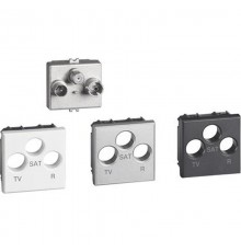 Axolute. Розетка TV-R-SAT для схемы "звезда". Экранированная. 2 модуля. Поставляется в комплекте с лицевыми панелями цветов "Белый", "Алюминий", "Антр