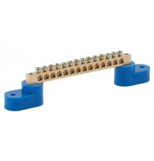 Шина N "ноль" на двух угловых изол ШНИ-6х9-14-У2-синий NO-222-59 Б0033439  ЭРА