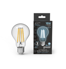 Лампа светодиодная Filament А60 18W 1650lm 4100К Е27 LED 1/10/40  102902218  Gauss