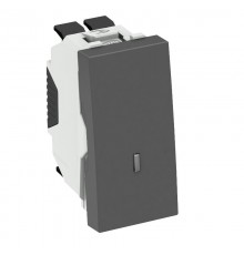 Переключатель одноклавишный с контрольной подсветкой 10A 250В 0,5 модуля, 45х22,5мм черный  6120928  OBO Bettermann