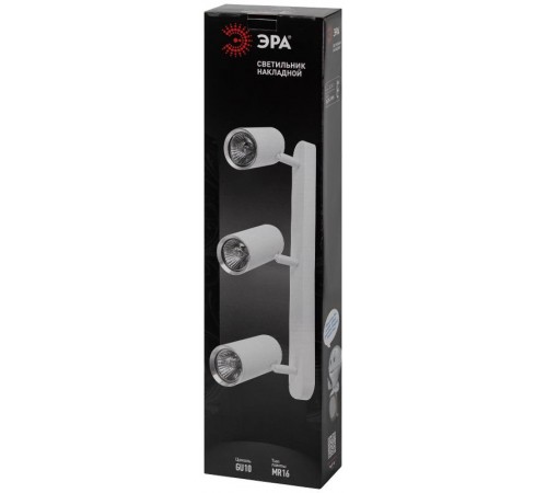 Светильник настенно-потолочный спот OL35-3 WH MR16 GU10 IP20 белый хром  Б0056367  ЭРА