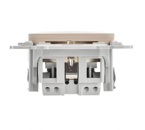 FLITE Розетка с заземлением со шторками быстрозажимные клеммы 16А РСш11-1-ФлЛ льняной  FI-R14-16-1-K88  IEK