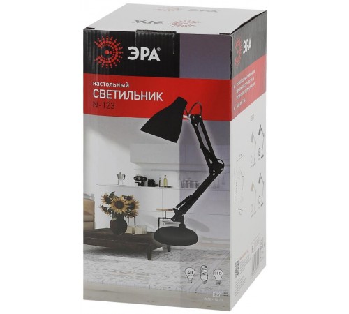 Светильник настольный N-123-Е27-40W-BK черный (12/96)  Б0047197  ЭРА