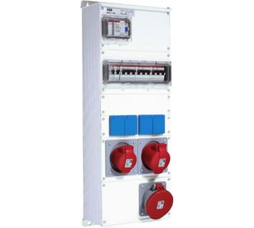 Бокс M63/2JFB CTFL с розетками и фланцамив сборе, металл, IP44  2CMA100024R1000  ABB