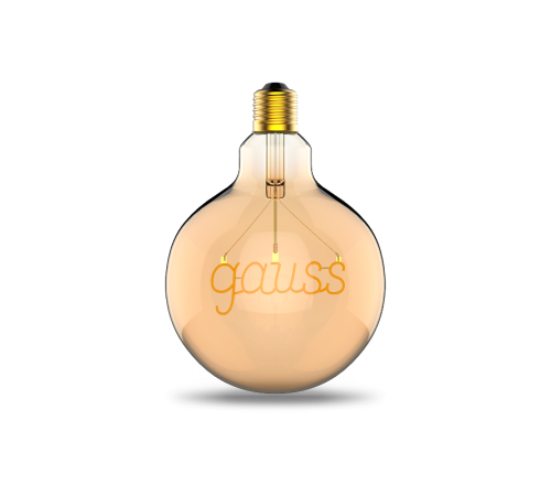Лампа светодиодная LED Filament G125 E27 2,5W Golden 200lm 2000K 1/20  175802003  Gauss