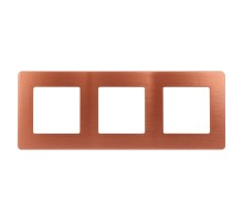 Рамка для розеток и выключателей серия 12 12-5103-14 на 3 поста, сатин, медь  Б0052527  ЭРА
