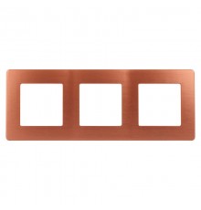Рамка для розеток и выключателей серия 12 12-5103-14 на 3 поста, сатин, медь  Б0052527  ЭРА