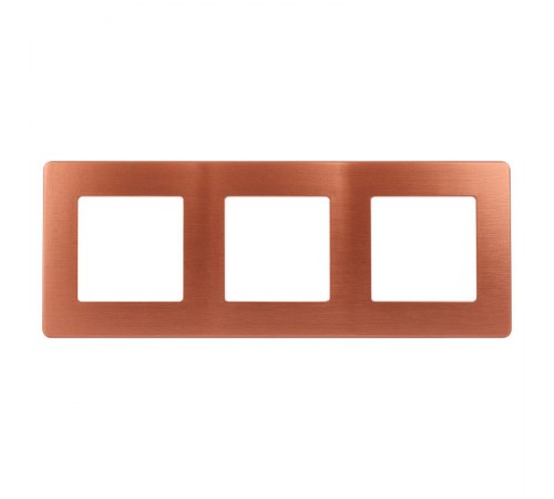 Рамка для розеток и выключателей серия 12 12-5103-14 на 3 поста, сатин, медь  Б0052527  ЭРА