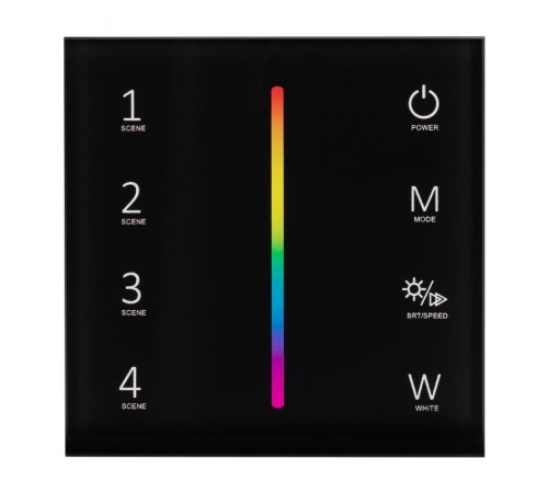 Панель SMART-P22-RGBW-G-IN Black (12-24V, 4x3A, Sens, 2.4G) (Arlight, IP20 Пластик, 5 лет)  033766  Arlight