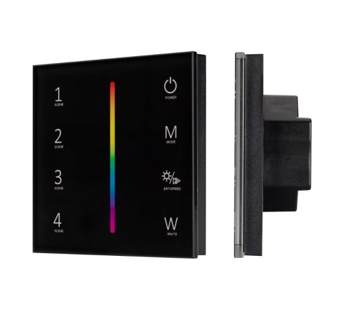 Панель SMART-P22-RGBW-G-IN Black (12-24V, 4x3A, Sens, 2.4G) (Arlight, IP20 Пластик, 5 лет)  033766  Arlight