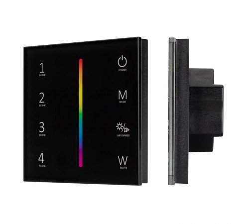 Панель SMART-P22-RGBW-G-IN Black (12-24V, 4x3A, Sens, 2.4G) (Arlight, IP20 Пластик, 5 лет)  033766  Arlight