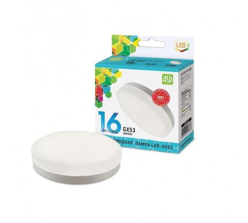 Лампа светодиодная LED-GX53-standard 16Вт 230В 4000К 1440Лм  4690612018737  ASD