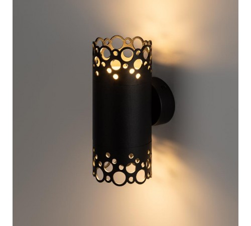 Подсветка декоративная настенная под лампу  BUBBLES WL54 BK 2*GX53 2*15Вт IP20 черный   Б0062920  ЭРА