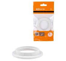 Кольцо для патрона Е27, термостойкий пластик, белый,  SQ0335-0162  TDM