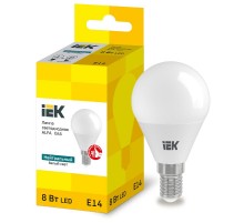 Лампа светодиодная  ALFA G45 шар 8Вт 230В 4000К E14  LLA-G45-8-230-40-E14  IEK