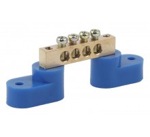 Шина N "ноль" на двух угловых изол ШНИ-8х12-4-У2-синий NO-222-65 Б0033444  ЭРА