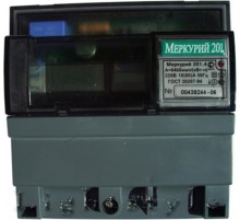 Счетчик Меркурий 201.4 10-80А/220В (1 тар.) ЖКИ (DIN)