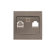 Валенсия лицевая панель розетки RJ-45 1-местная графит EKF PROxima   ESK01-L-035-60   EKF