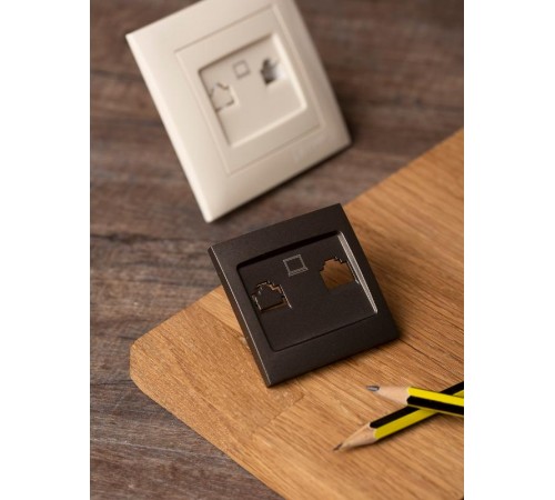 Валенсия лицевая панель розетки RJ-45 1-местная графит EKF PROxima   ESK01-L-035-60   EKF