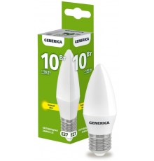 Лампа светодиодная C35 свеча 10Вт 230В 3000К E27   LL-C35-10-230-30-E27-G  GENERICA