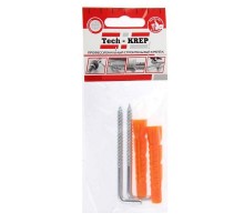 Шуруп-костыль 3,5х35 с универсальным дюбелем 6,0х36 (2шт) - пакет  114324  Tech-KREP