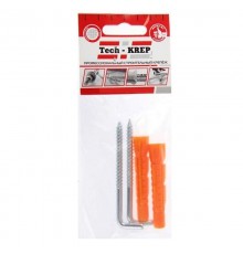 Шуруп-костыль 3,5х35 с универсальным дюбелем 6,0х36 (2шт) - пакет  114324  Tech-KREP