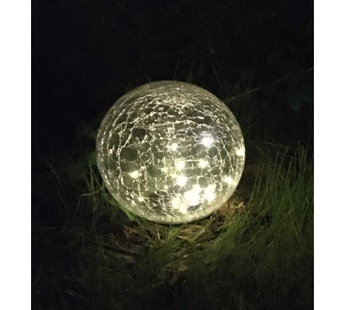 Cветильник садовый декоративный Шар на солнечной батарее, ERASF08-25 20 LED 20 cм  Б0044233  ЭРА