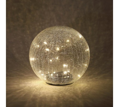 Cветильник садовый декоративный Шар на солнечной батарее, ERASF08-25 20 LED 20 cм  Б0044233  ЭРА