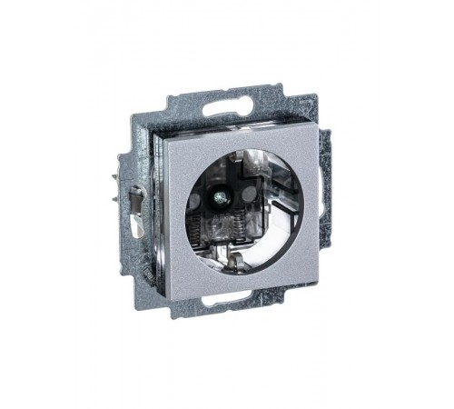 ABB Levit Серебро / дымчатый чёрный Розетка с з/к со шторками 16А  5520H-A03457 70W  2CHH203457A6070  ABB
