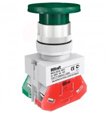 Выкл. кноп. грибок с фикс. AE 22 мм 1НО+1НЗ Цвет:З  25037DEK  DEKraft