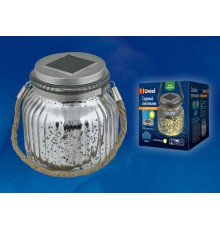 Cветильник садовый декоративный на солнечной батарее USL-M-211/GN120 SILVER JAR Теплый 4000К, 1*АА Ni-Mh акк. в/к. IP44  UL-00003209  Uniel