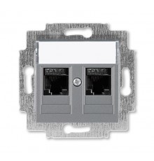 ABB Levit Сталь Розетка комп. 2-ая 2хRJ45 категория 6  5014H-A61018 69W  2CHH296118A6069  ABB