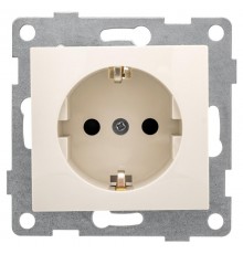 Bravo Розетка 1-ой с/з с з/ш, СУ , 16А, 250В, беж  С10Р4-003  GUSI Electric