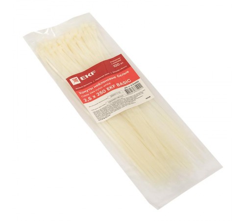 Хомут нейлоновый (2,5х250) (100шт.) EKF Basic  plc-c-2.5x250  EKF