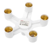 Разветвитель цокольный Е27-5хЕ27 белый  11-8865  Rexant